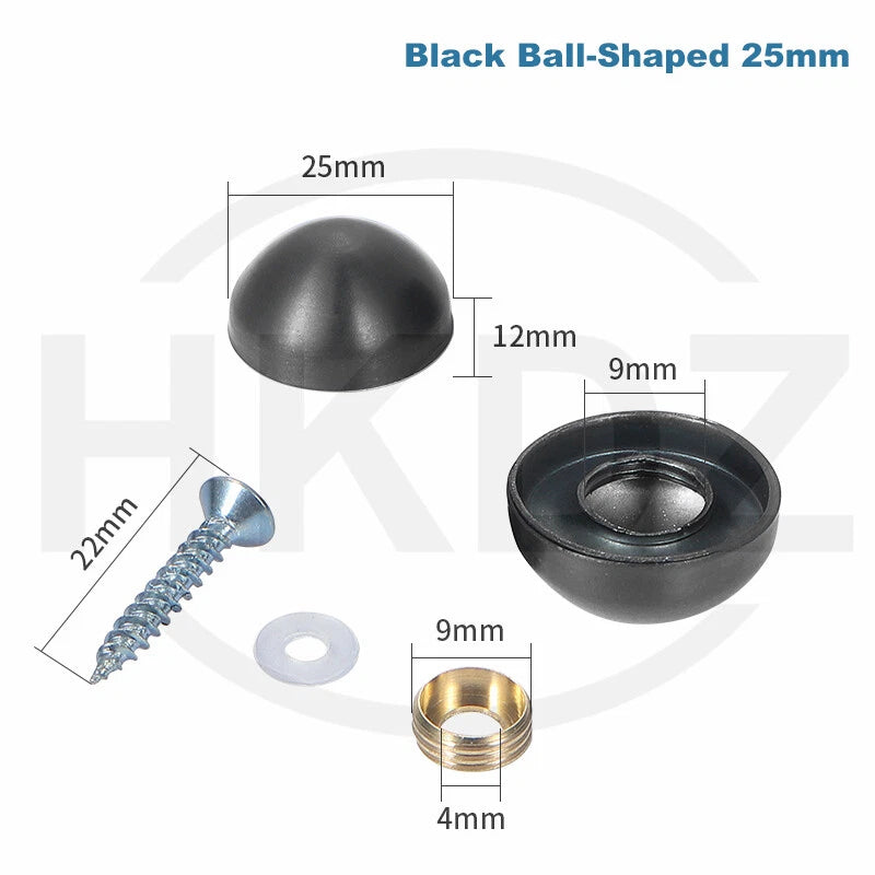 Stainless Steel Mirror Screw Cover Caps – Decorative Disc Plates for Glass, Mirrors & Furniture (16-50mm, Flat/Dome, Silver/Gold/Black/Rose Gold)