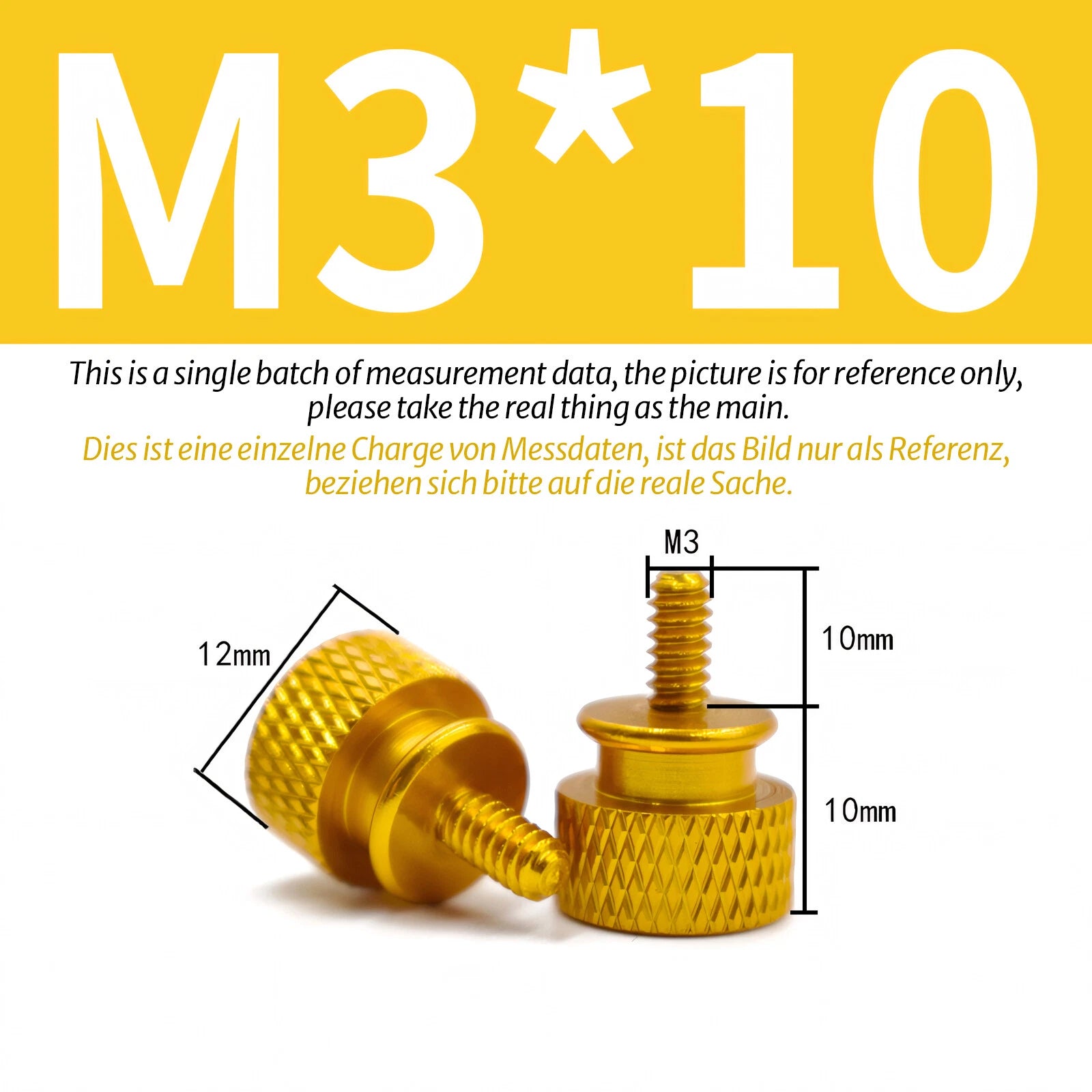 M3 Knurled Thumb Screws – Colorful Aluminum Alloy Hand-Tighten Grip Bolts