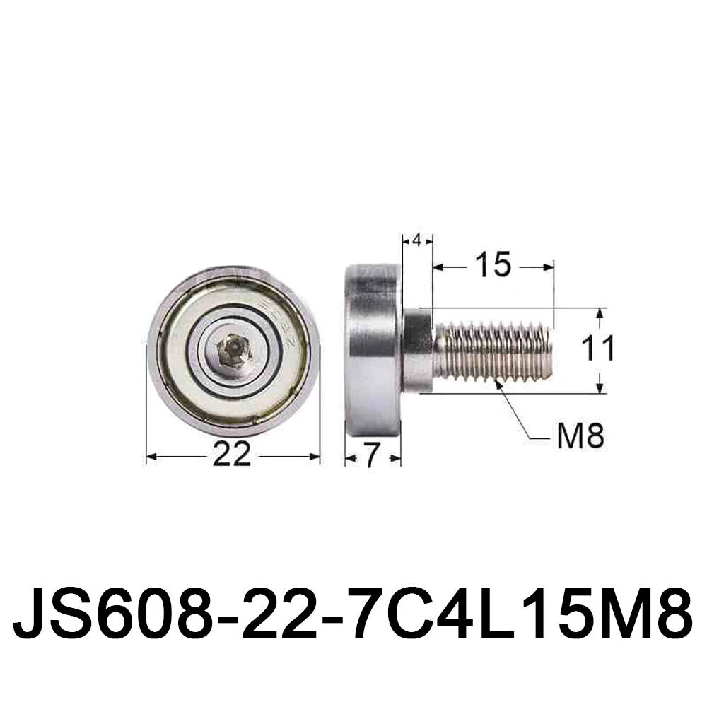 NTBG 7-52mm Metal Ball Bearing Pulley Flat Roller Guiding Wheel M3-M10 Threaded