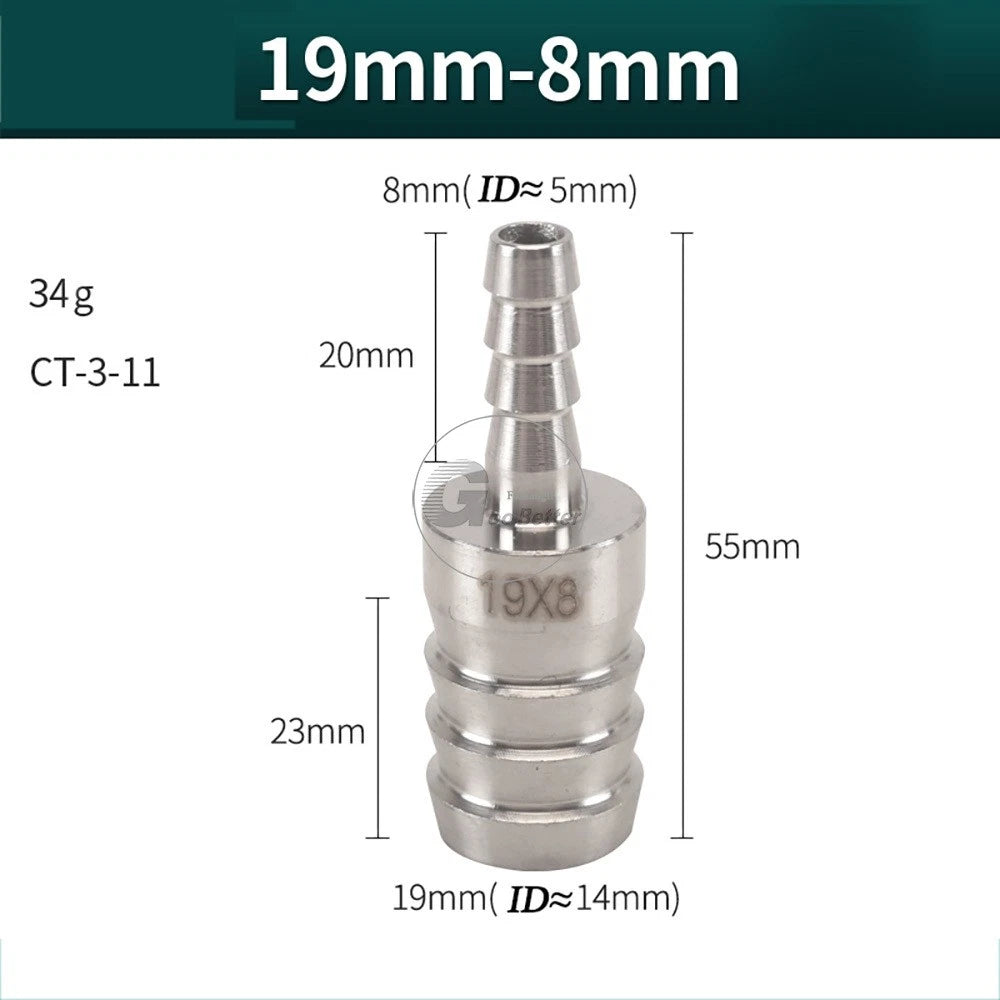 A2 Stainless Steel 8-41mm Barbed Hose Connector,Hosetail Pipe Air Water Oil Fuel