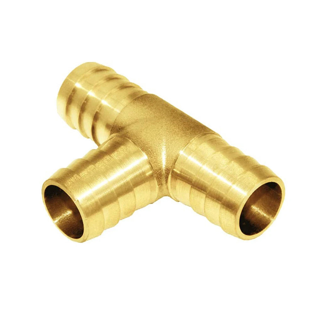 Tee Barb Hose Fitting — Brass & 304 Stainless Steel, 6mm–32mm OD