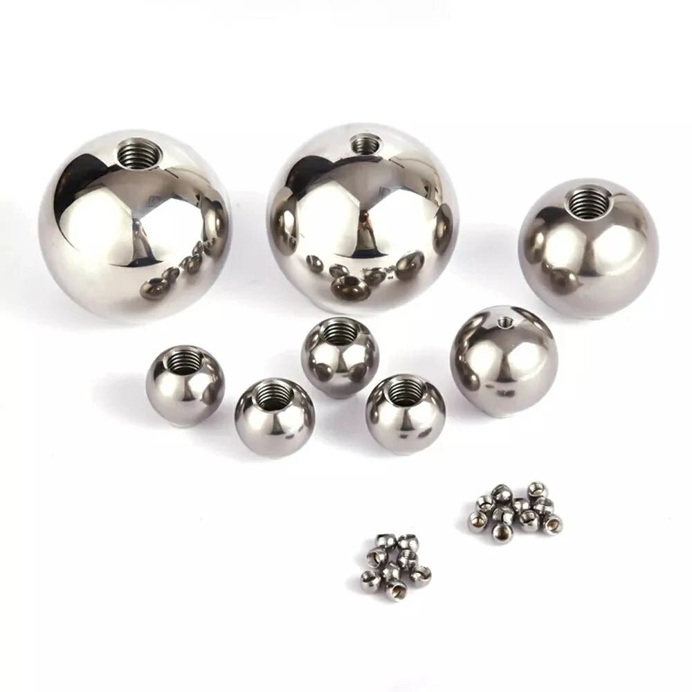 10Pcs 304 Stainless Steel M2 - M20 Metric Thread Half Hole Drilling Balls OD 10mm - 60mm Female Thread Blind Hole Smooth Ball Bead - HomeDIYer