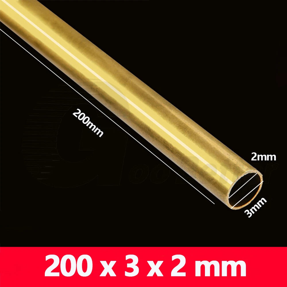 Brass Round Tube Pipe – Hollow Rod for Scale Models & DIY Crafts, OD 2–8mm