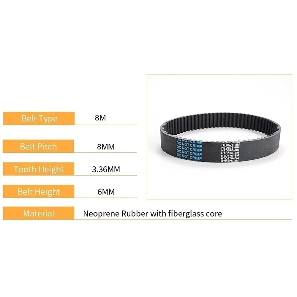 HTD 8M Timing Belt — 8mm Pitch, 30mm Wide, Arc Tooth Rubber Drive Belt