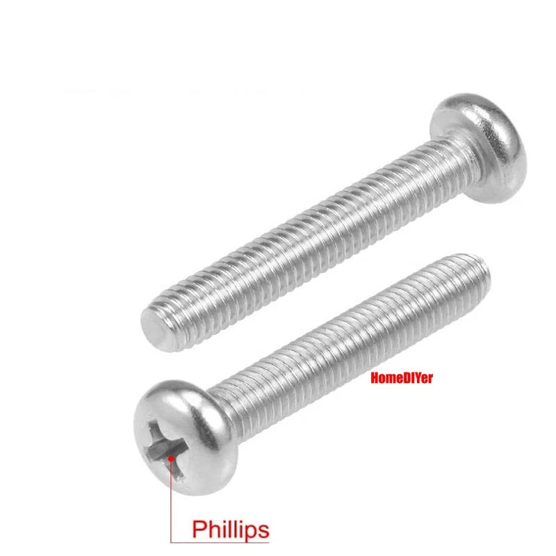 Carbon Steel Pozi Pan Head Machine Screws M2 M3 M4 with Nuts – 3 to 60mm - HomeDIYer
