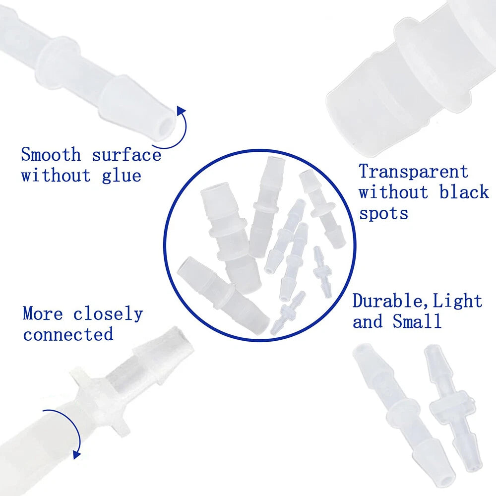 Straight Barbed Hose Joiner — Plastic Connector for Air, Fuel & Water Lines