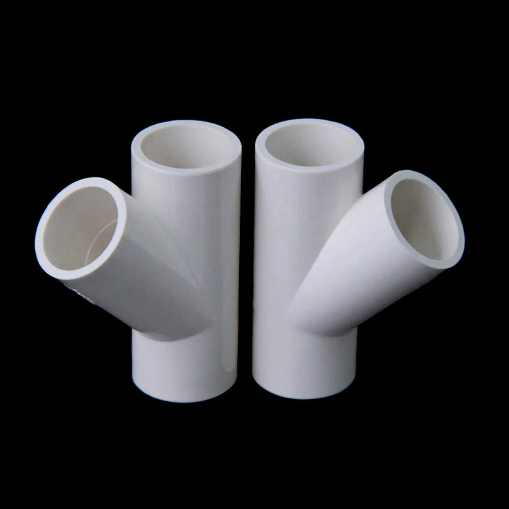 PVC 20-160mm 3 Way Y Connector Pipe Fittings Tube Adapter Joint Grey White Blue