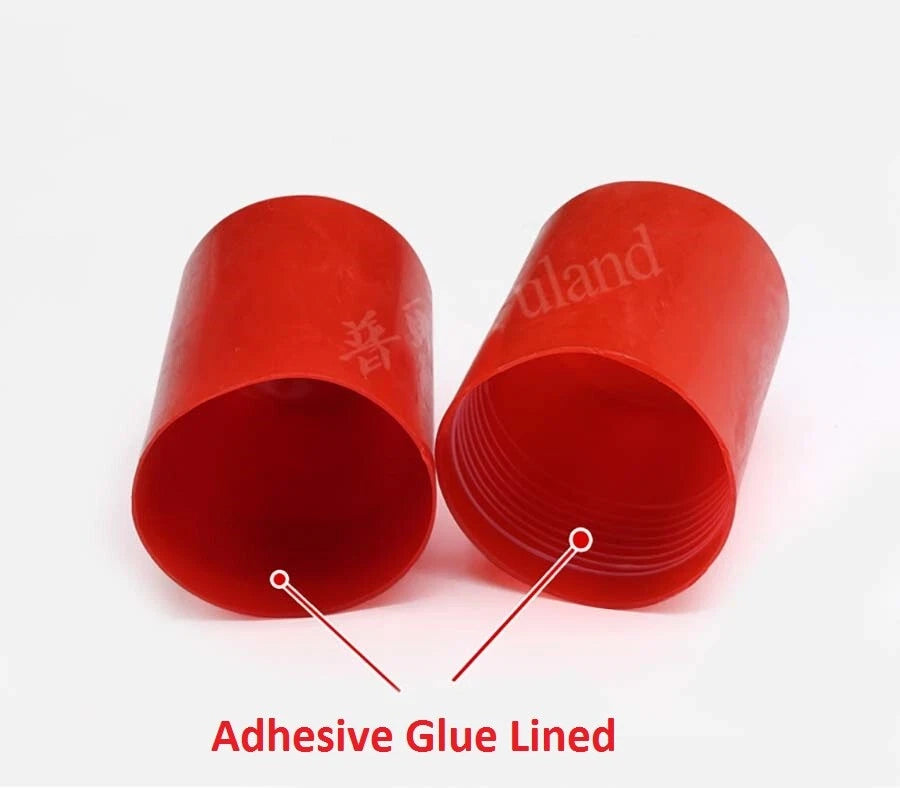 Adhesive Glue-Lined Heat Shrink End Caps — 8mm to 65mm, Black Red Green