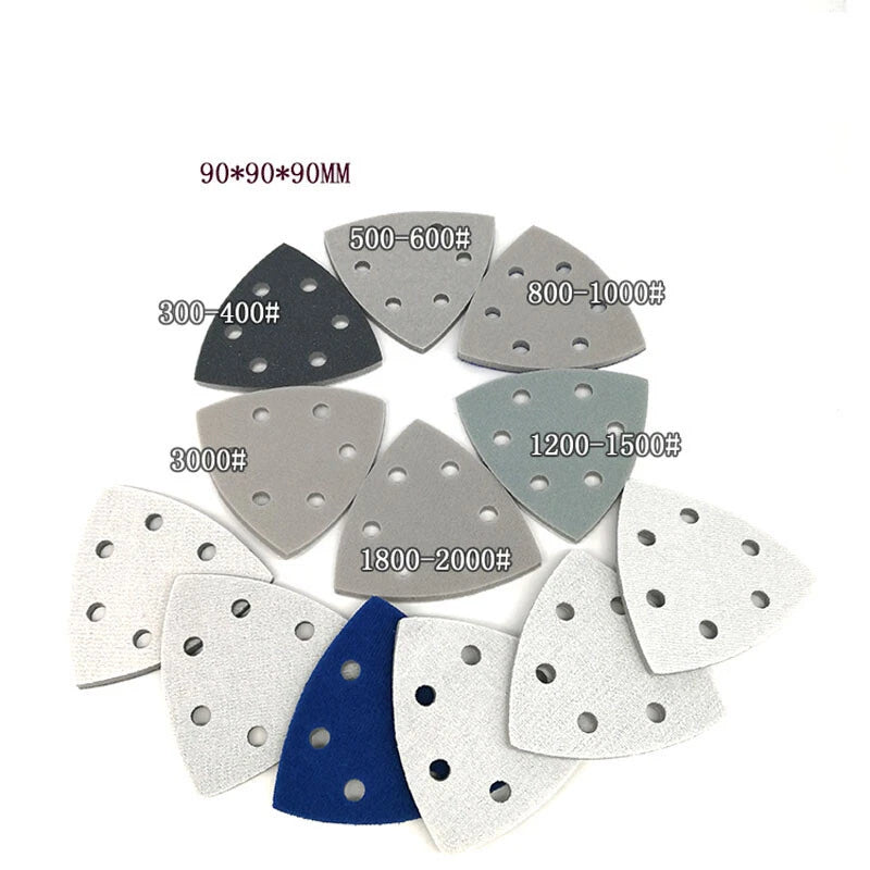 Wet Dry Sponge Mouse Sanding Sheets Discs 90mm 300-3000 Grit Hook Loop Sandpaper