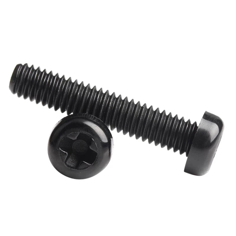 Nylon Pan Head Phillips Screws | Metric M2–M8 | DIN 7985 | White & Black | 5–500 pcs
