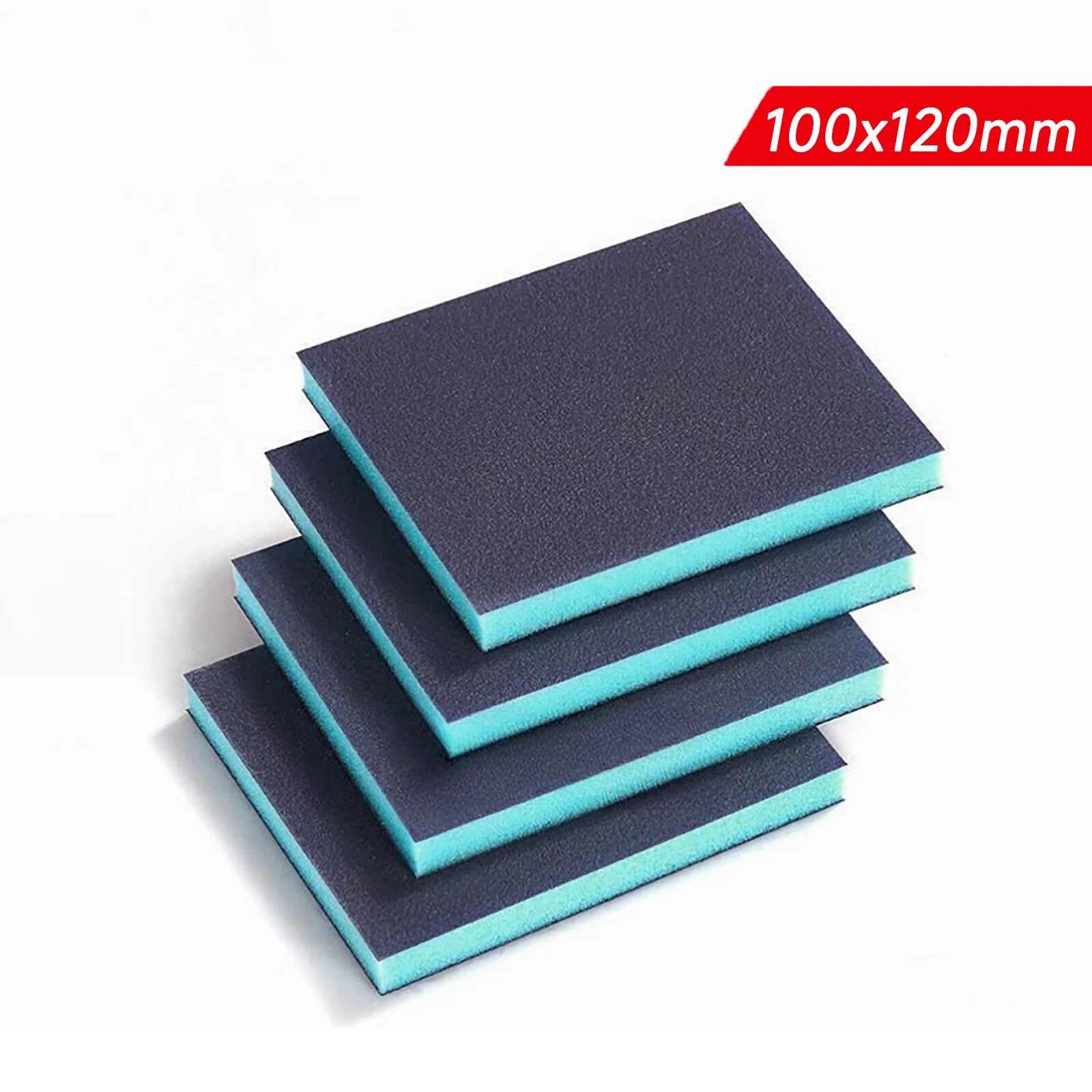 Blue Double‑Sided Foam Sanding Blocks — P100 to P240 Grit Wet & Dry Sponge Pads for Wood Metal Auto