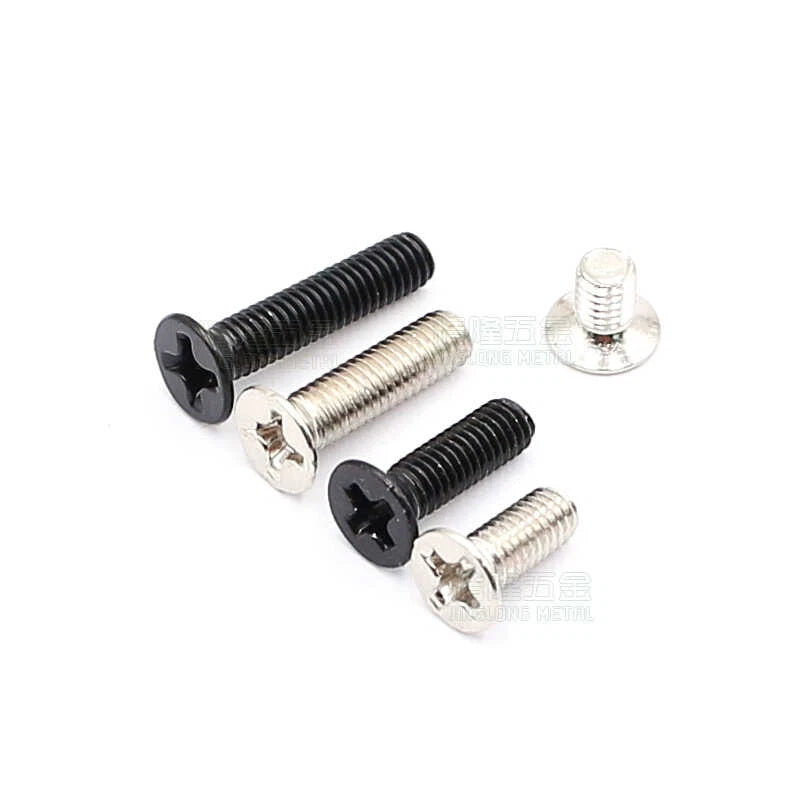 M1–M4 Phillips Countersunk Head Machine Screws – Carbon Steel, Nickel or Black Zinc, Fully Threaded