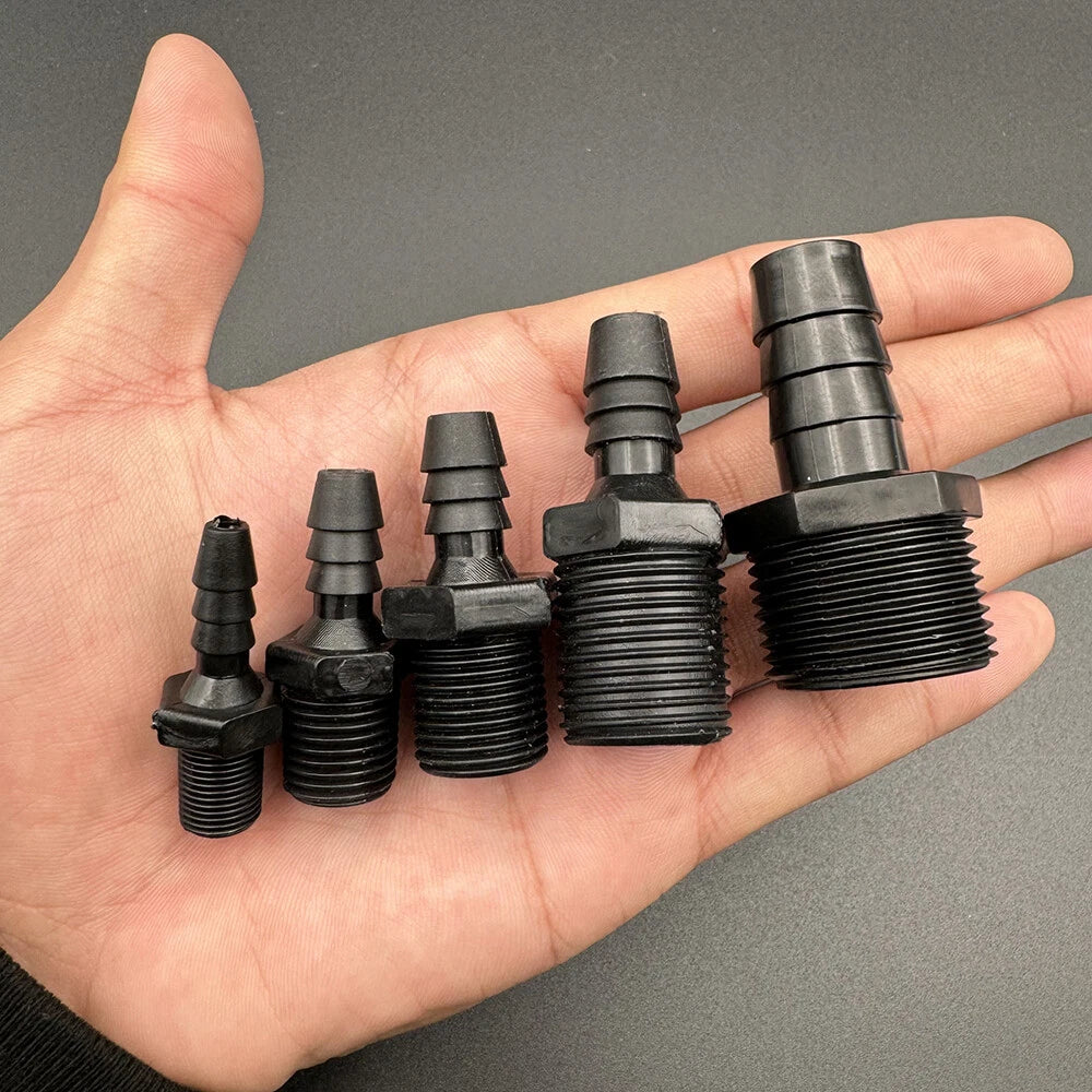 Male NPT Plastic Hose Barb Fitting — Straight Hosetail Connector