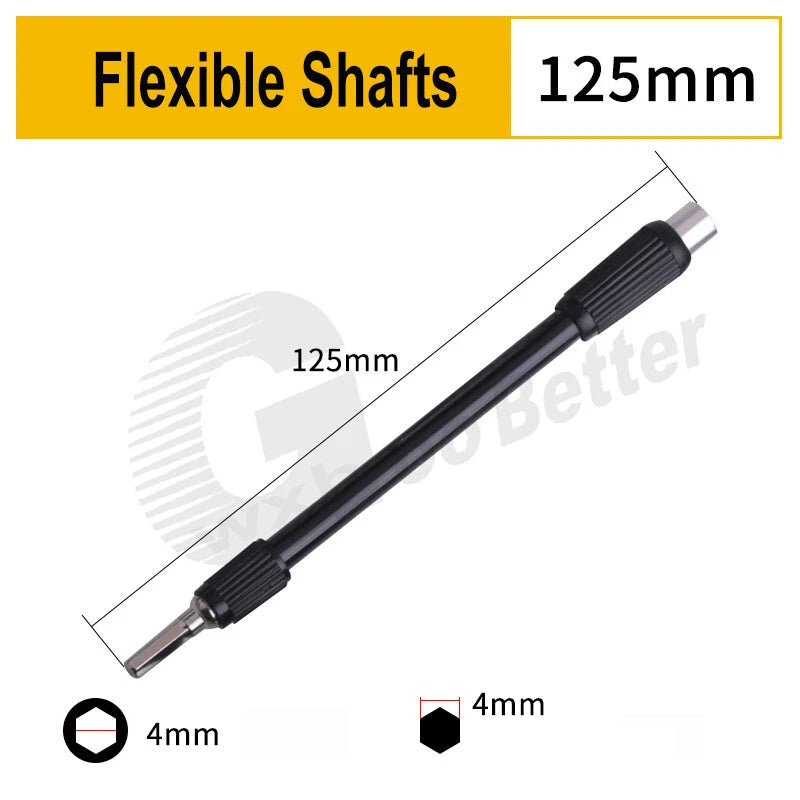 Flexible Bit Extension 125~400mm Flexible Shaft 4mm/ 6.35mm Long Bit Bit holder