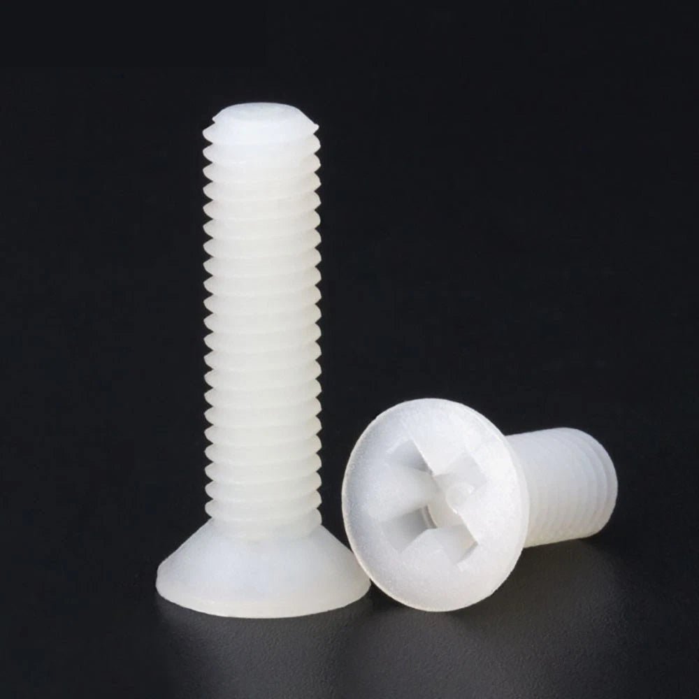 M3 Nylon Phillips Countersunk Screws – White Plastic Machine Bolts - HomeDIYer