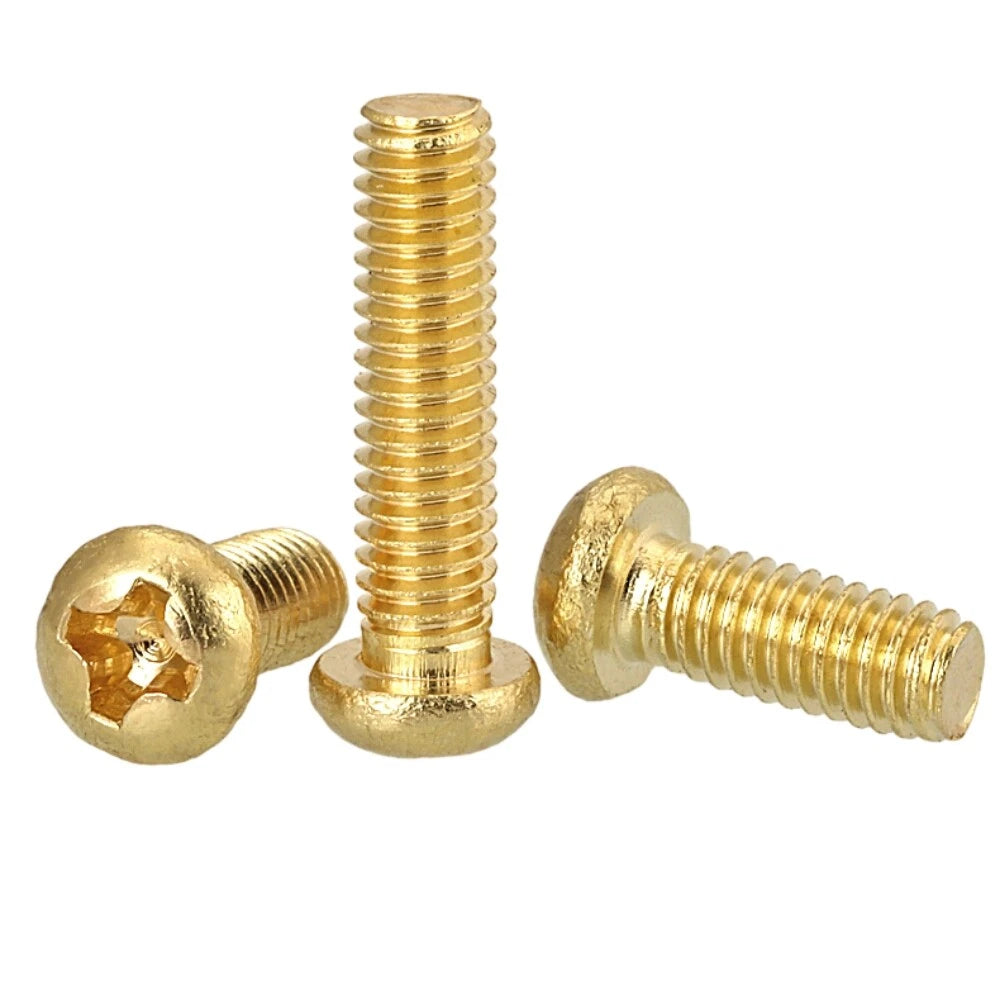 M5 Brass Pan Head Phillips Machine Screws – 6mm to 50mm Lengths, Fully Threaded