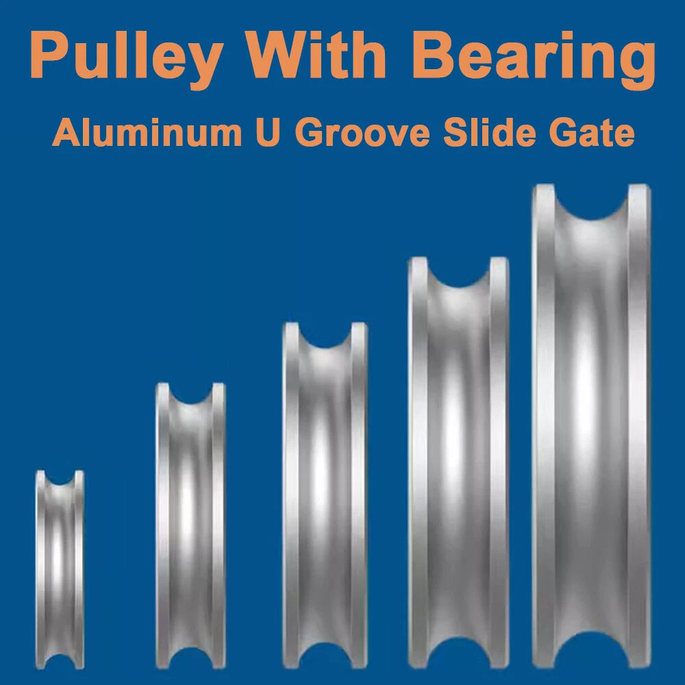 OD 30-80mm Aluminum U Groove Slide Gate, Pulley Wheels PU Round Belt 6/8mm Width