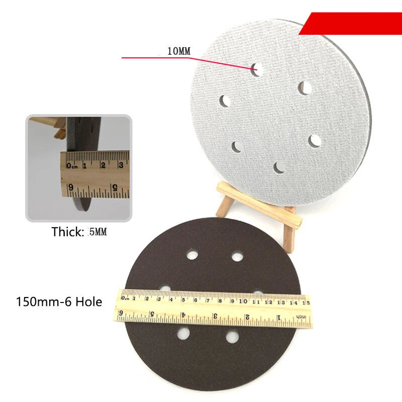 125/150mm Sponge Discs Sanding Orbital Sandpaper Hook Loop 300-2000 Grit For Car