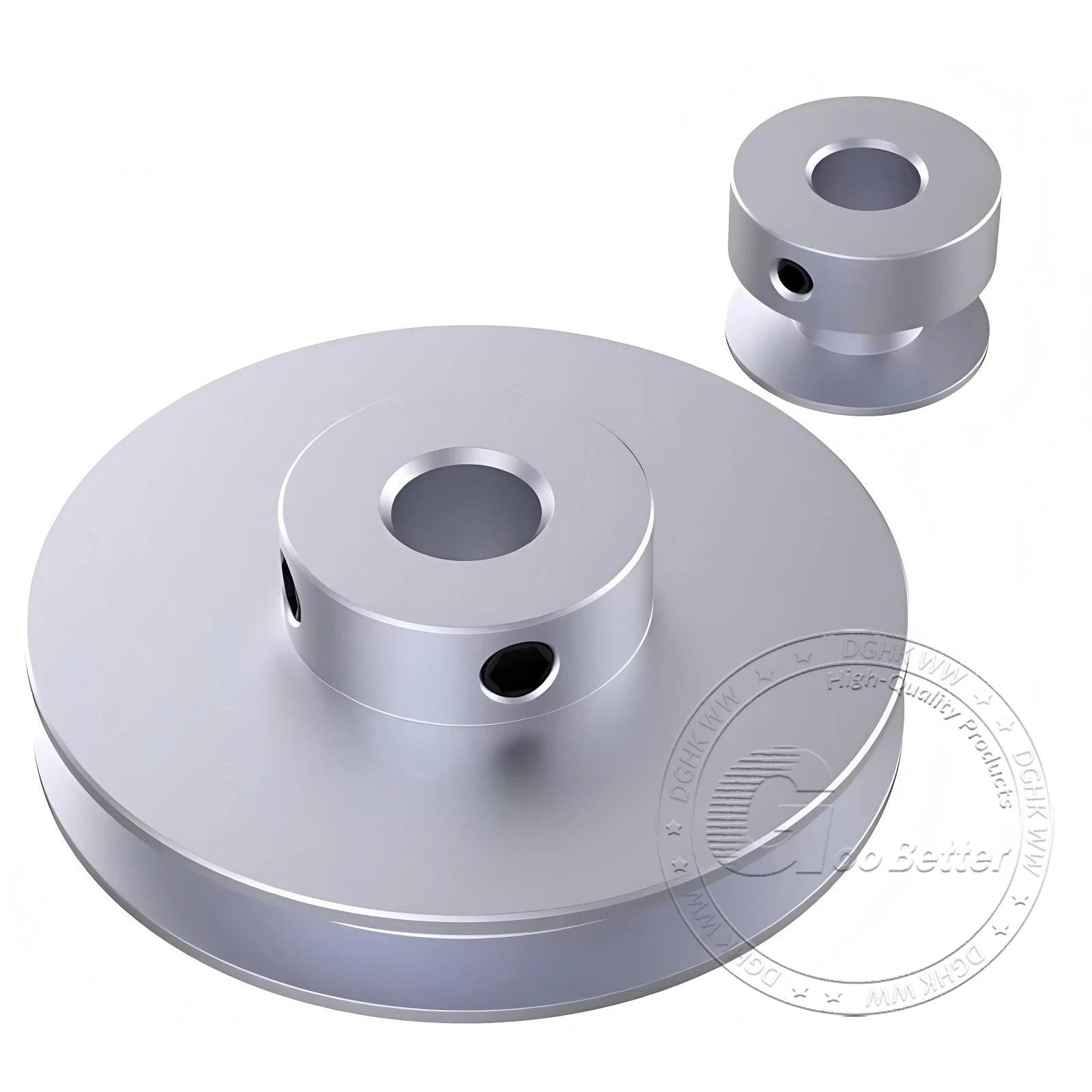 V Grooved Pulley Aluminum Round Belt Pulleys For 7mm Belt Single/Double Grooved