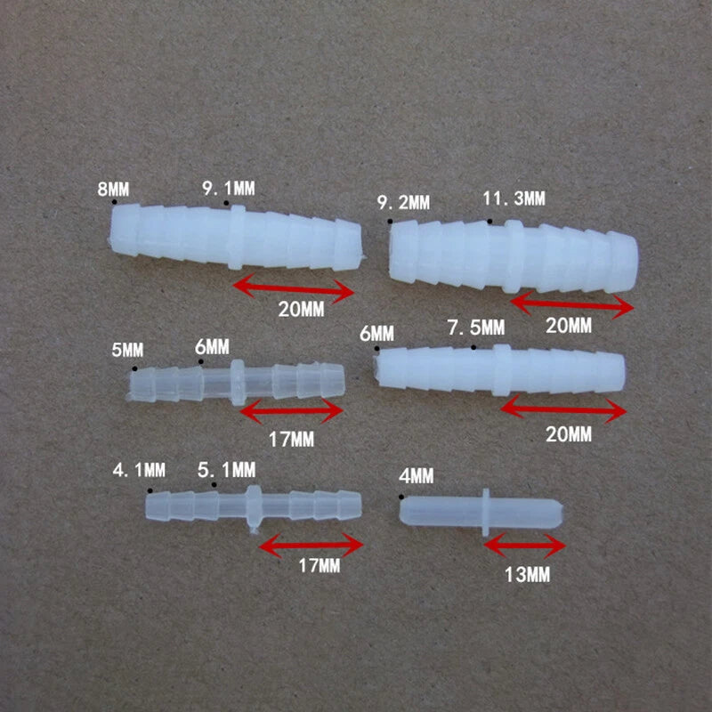 Straight Joiner Barbed Tubing Connector — Plastic Hose Coupler for Air & Water Lines 2.4–32mm