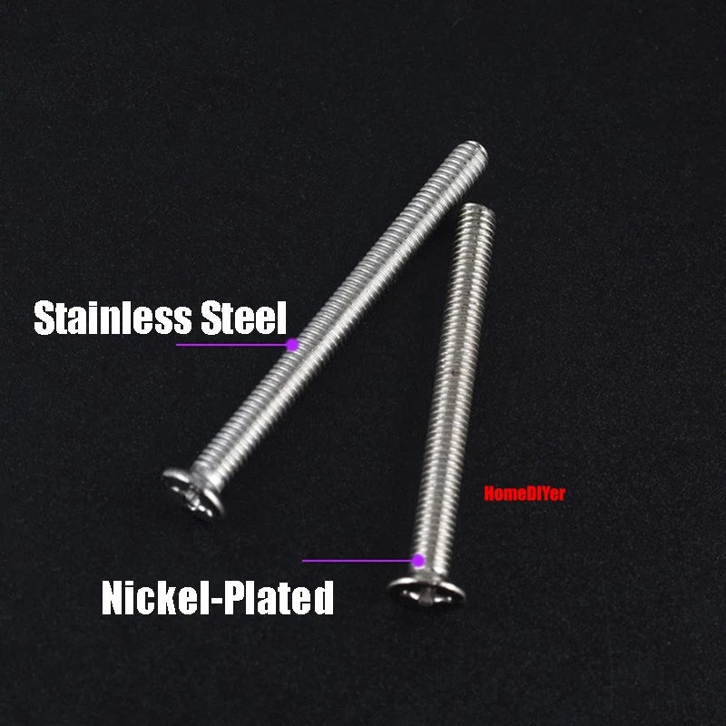 M3 Phillips Flat Head Machine Screws Stainless Steel & Nickel - Plated 5–35mm - HomeDIYer