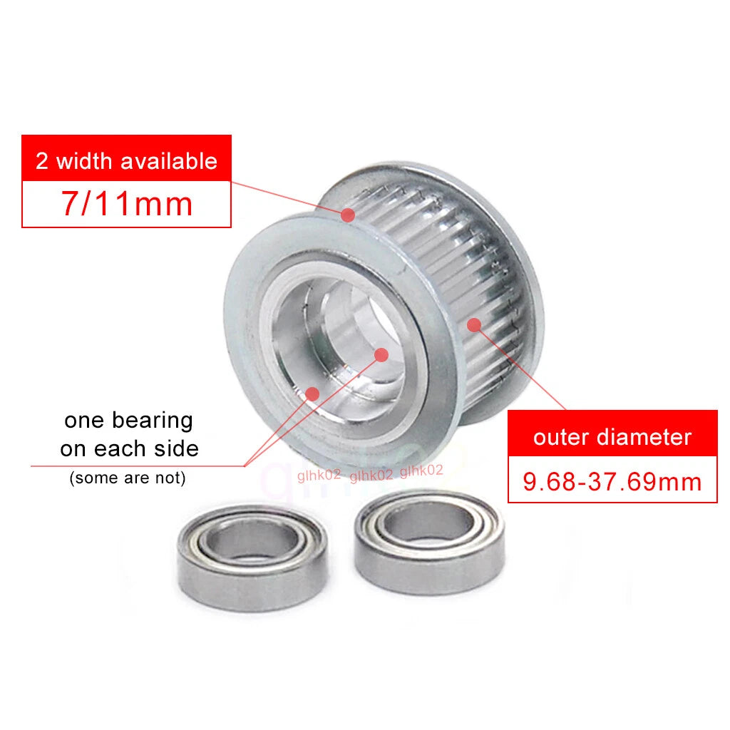 GT2 6 10mm Timing Belt Idler Pulleys 16-60 Teeth 3-15mm Bore For 3D Printer CNC