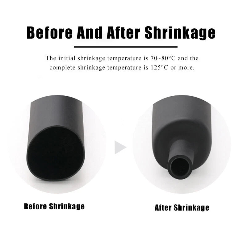 Black 3:1 Heat Shrink Tubing Adhesive Lined – Φ50mm Dual Wall Cable Sleeving