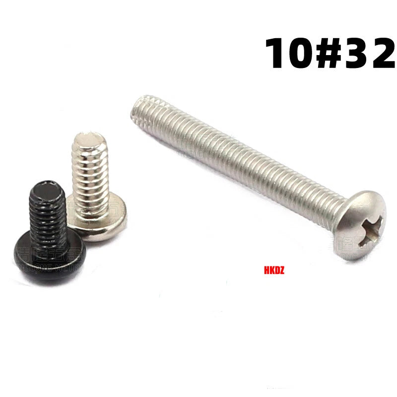 10#32 Phillips Pan Head Machine Screws – Black Zinc Carbon Steel, Round Head, 3/8” 1/2” 1.5”