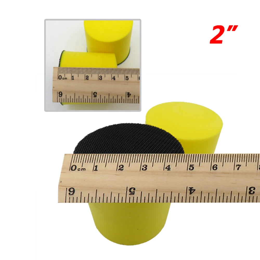 1" 1.2" 2" 3" 4" 5" Round Hand Sanding Blocks — PU Foam Hook & Loop Backing Pads for Sandpaper and Polishing