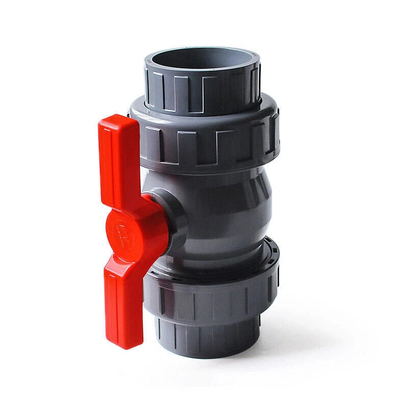 PVC Ball Valve Double Union Socket Solvent Weld 20mm to 110mm Plumbing Fittings