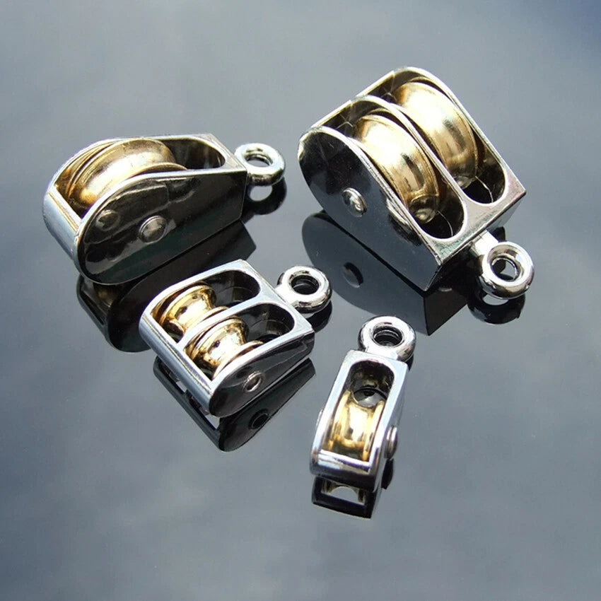 36/52/75mm Single/ Double Fixed Pulley Small Swivel Eye Sheave Rigging Lift Tool