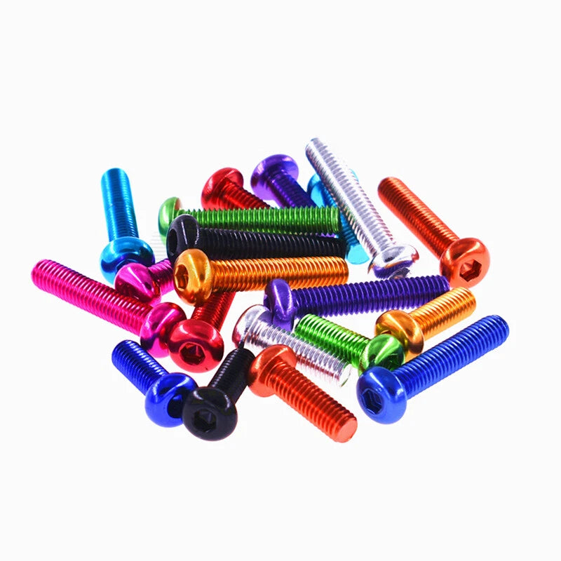 Hex Socket Screws Pan Head Color Aluminum Alloy M4 6-14mm Round Machine Bolts