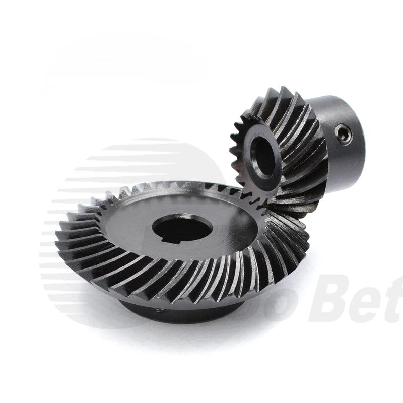 Spiral Bevel Gear C45 Steel Mod 1.5 Ratio 1:2 15 30 18 36 Tooth Hardened Black