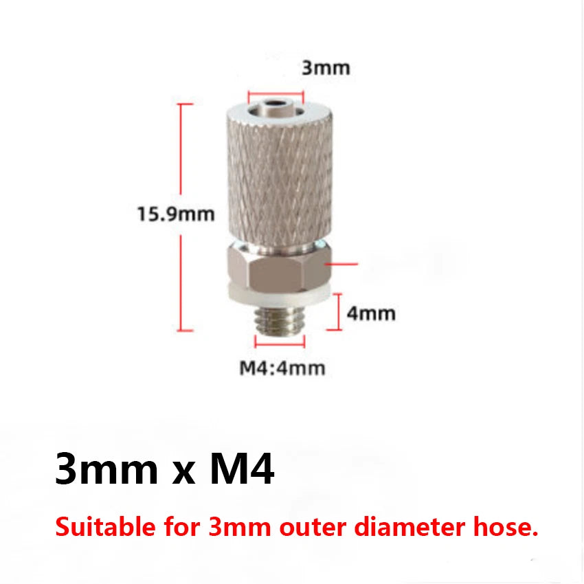 Pneumatic Straight Hose Fitting — Male Thread Push-In Connector (3mm–6mm OD)