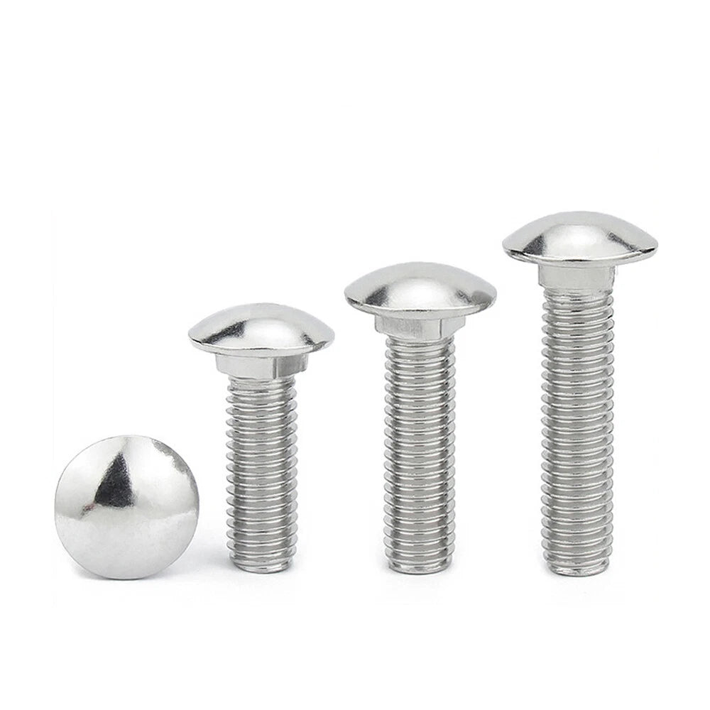 Carriage Bolts 304 Stainless Steel — M4 M5 M6 M8 M10 M12 Cup Square Dome Head - HomeDIYer