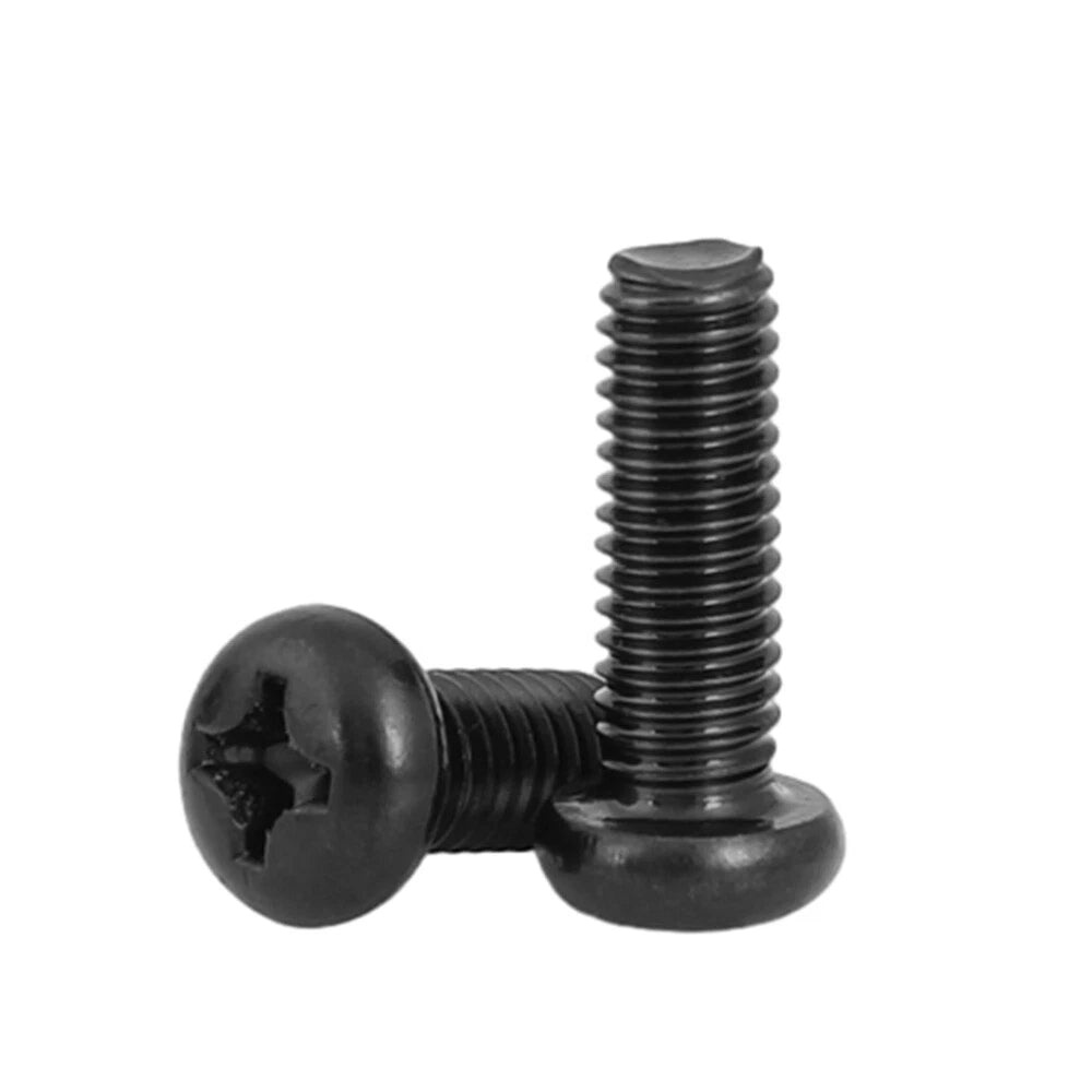 Black Pozi Phillips Pan Head Machine Screws UNC UNF — #2-56 #4-40 #6-32 #8-32 #10 1/4 5/16