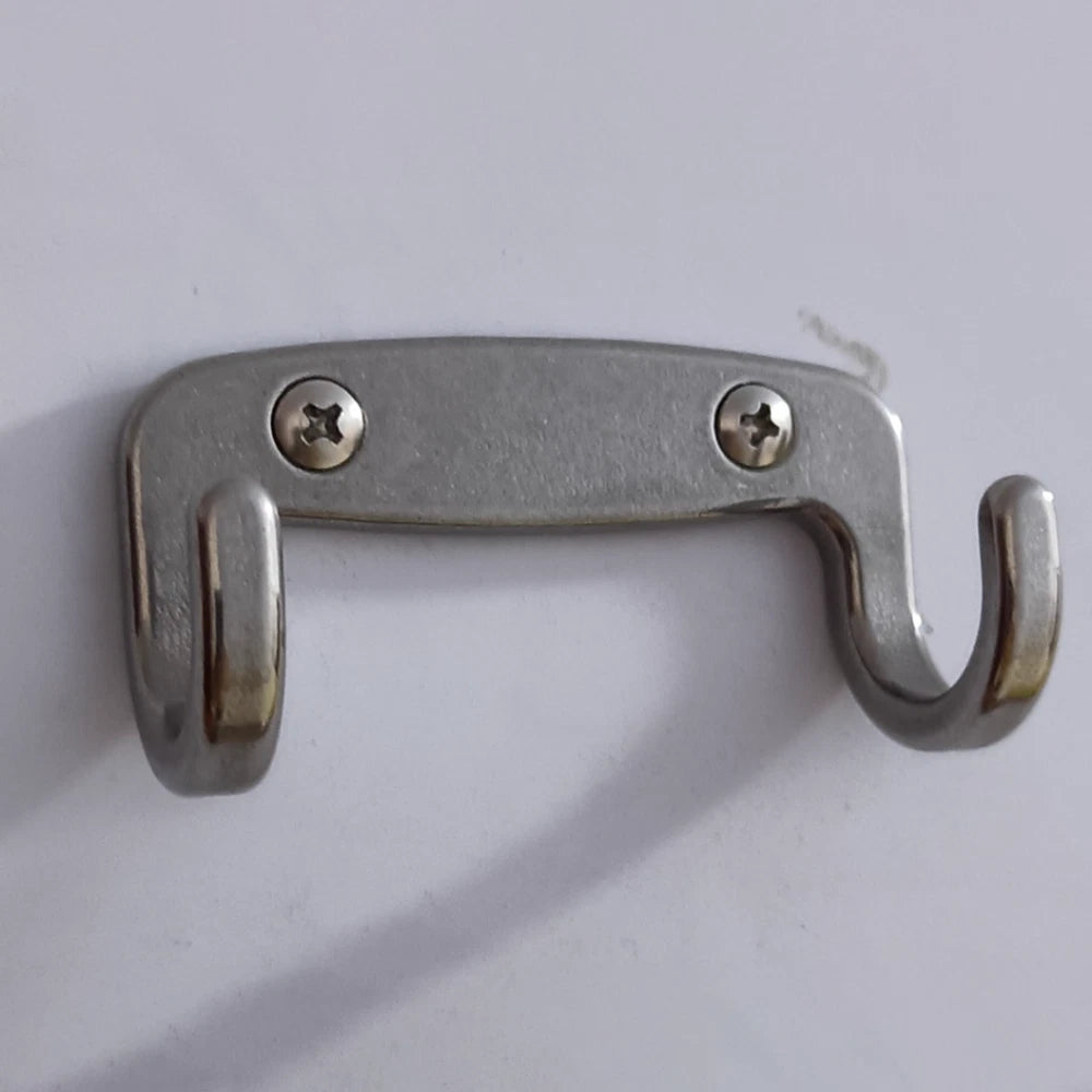 Stainless A2 Double Hook Coat Hooks Door Bathroom Bedroom Dress Clothes Hangers