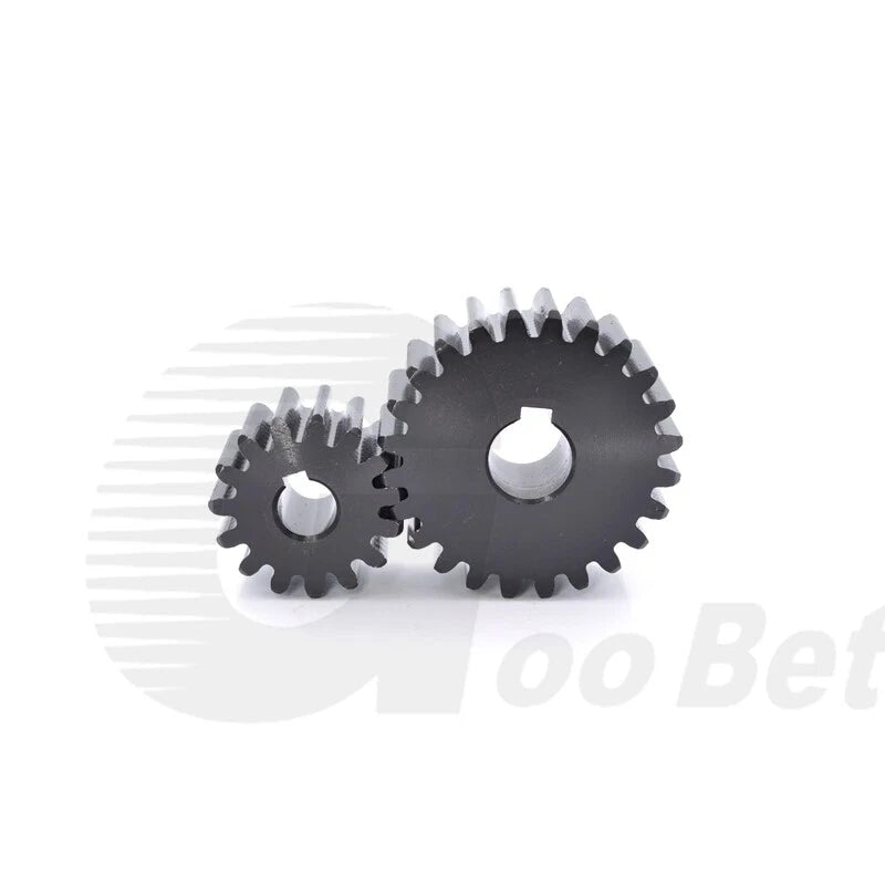 Spur Gear C45 Steel Black Oxided Module 2 Pinion 12-30 Tooth Keyway 10-32mm Flat
