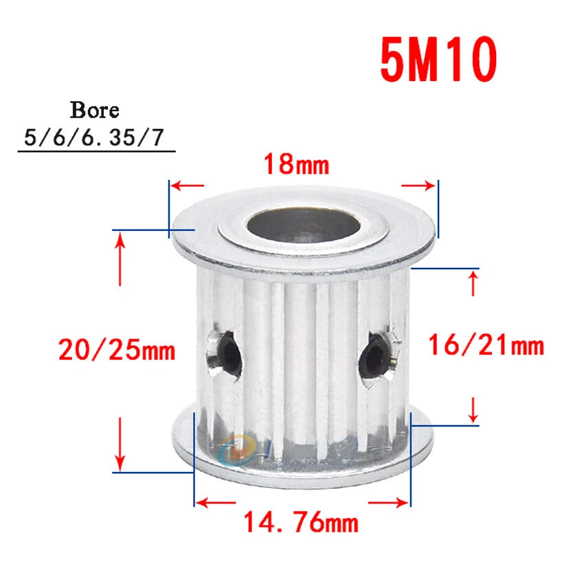 HTD-5M 10-24T Timing Belts Pulley AF-type Drive Pulleys For 15/20mm Width Belt