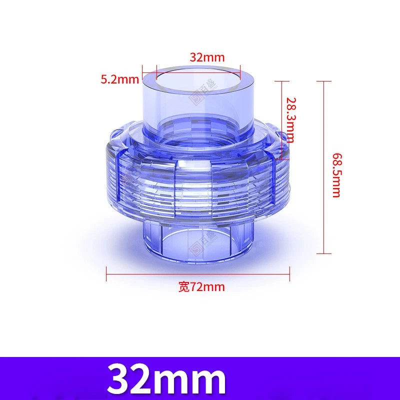 Transparent UPVC Union Fittings for Water Pipes - Quick Connect Coupling 20-63mm