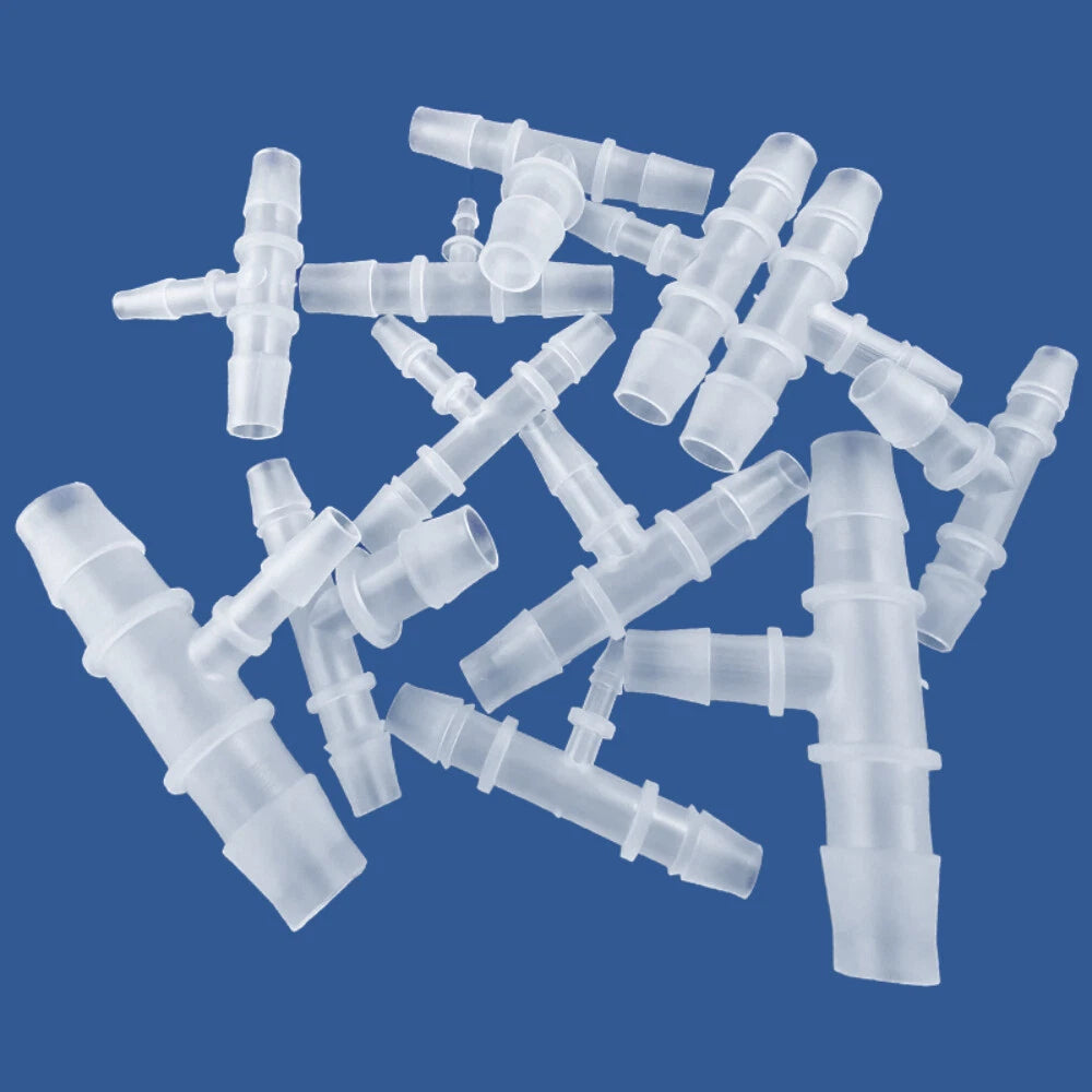 T-Type Barbed Hose Fitting — 3-Way Plastic Tee Connector for Tubing & Irrigation