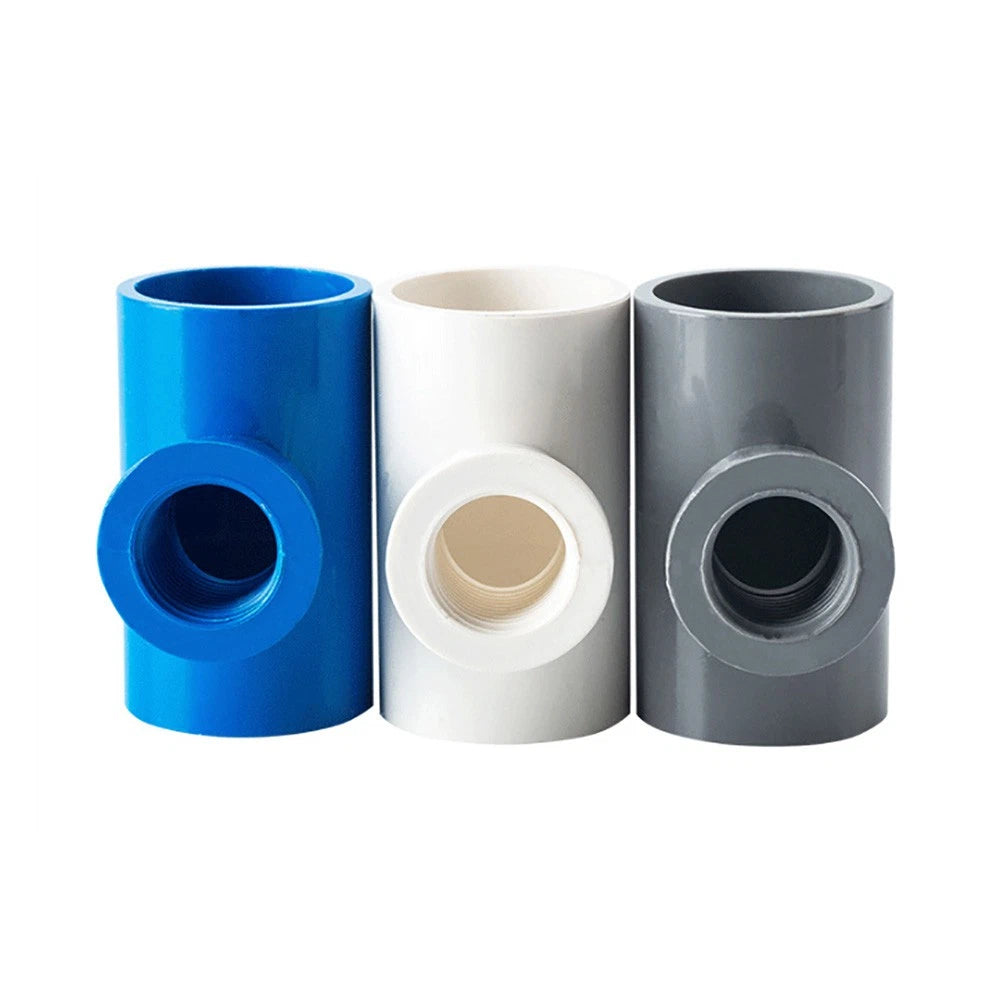 PVC Pipe Fittings Tee Socket 1 2" -2" BSP Threaded T Type Solvent Weld 3-Way