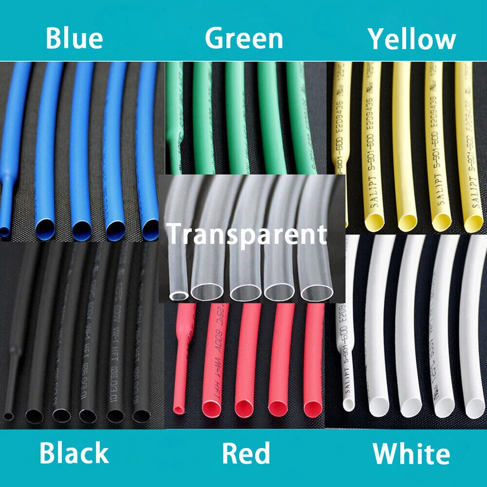 2:1 Heat Shrink Tubing – Electrical Wire Sleeving, 11mm–18mm, 7 Colors