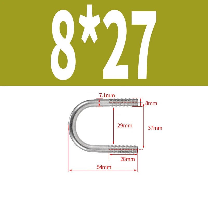 M8 U - Bolts Round Bend A2 Stainless Steel — 22mm to 161mm, Choose Your Pack - HomeDIYer