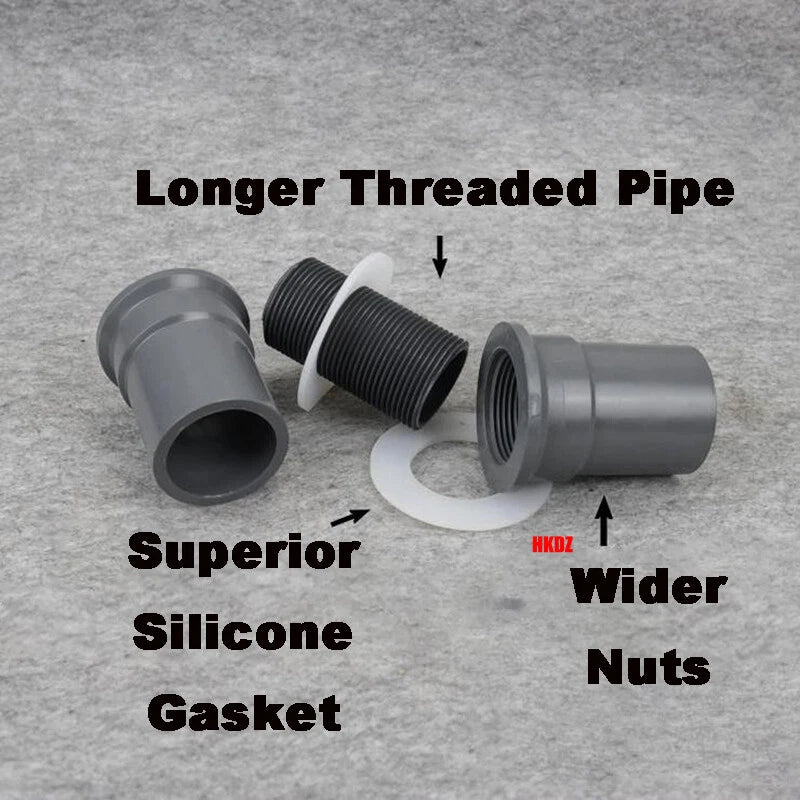 PVC Water Pipe Fish Tank Fittings Thread Straight Elbow Inlet Outlet Connector