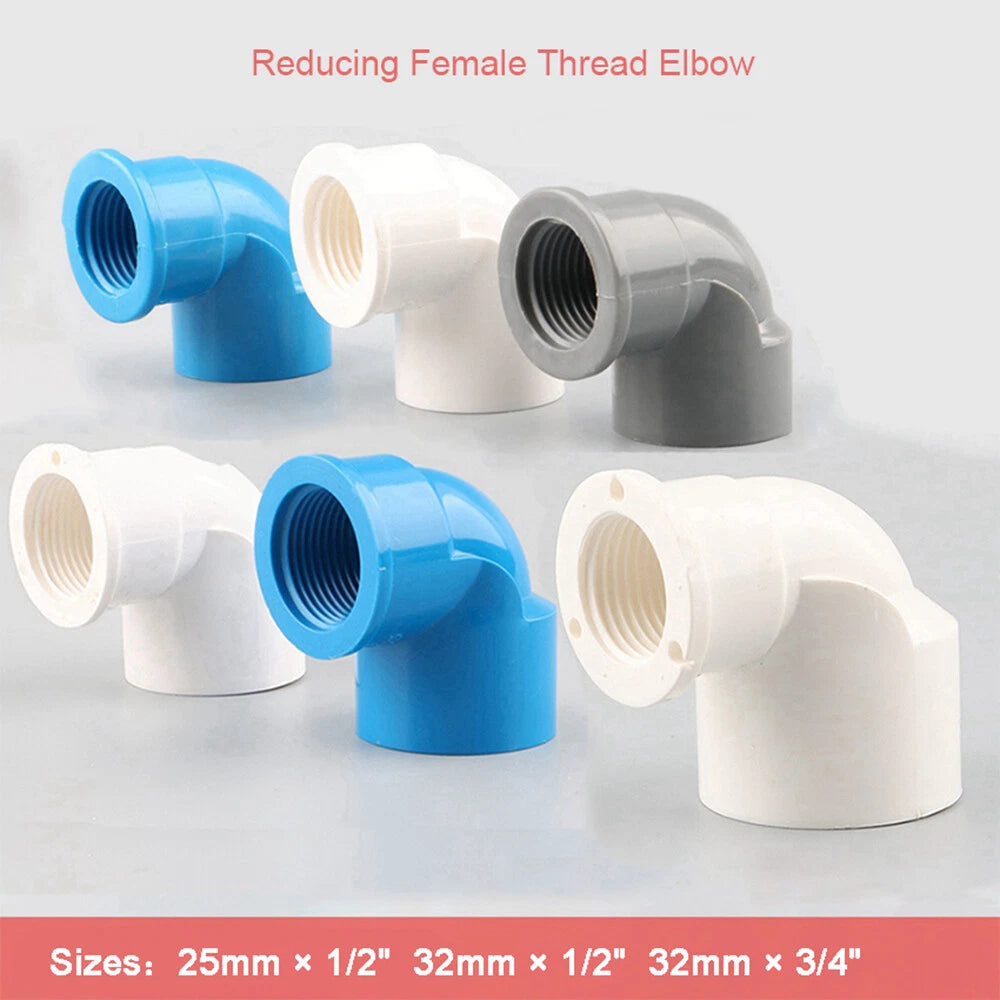 PVC Water Supply Pipe BSP Threaded Fittings Adapter Joint Various Sizes - 3Color
