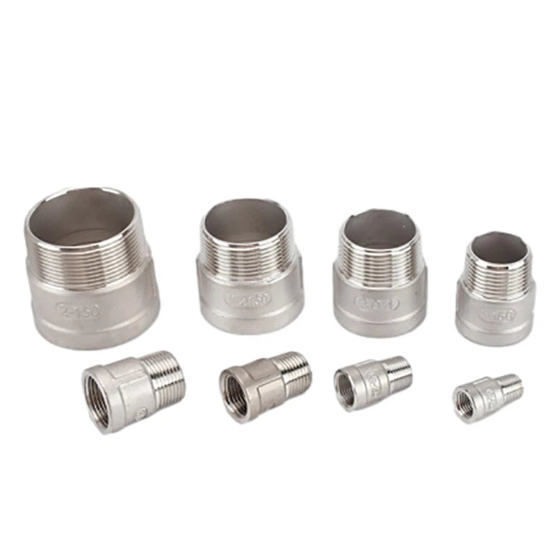 304 Stainless Steel BSP Male Female Straight Pipe Fitting 1/4" to 2"