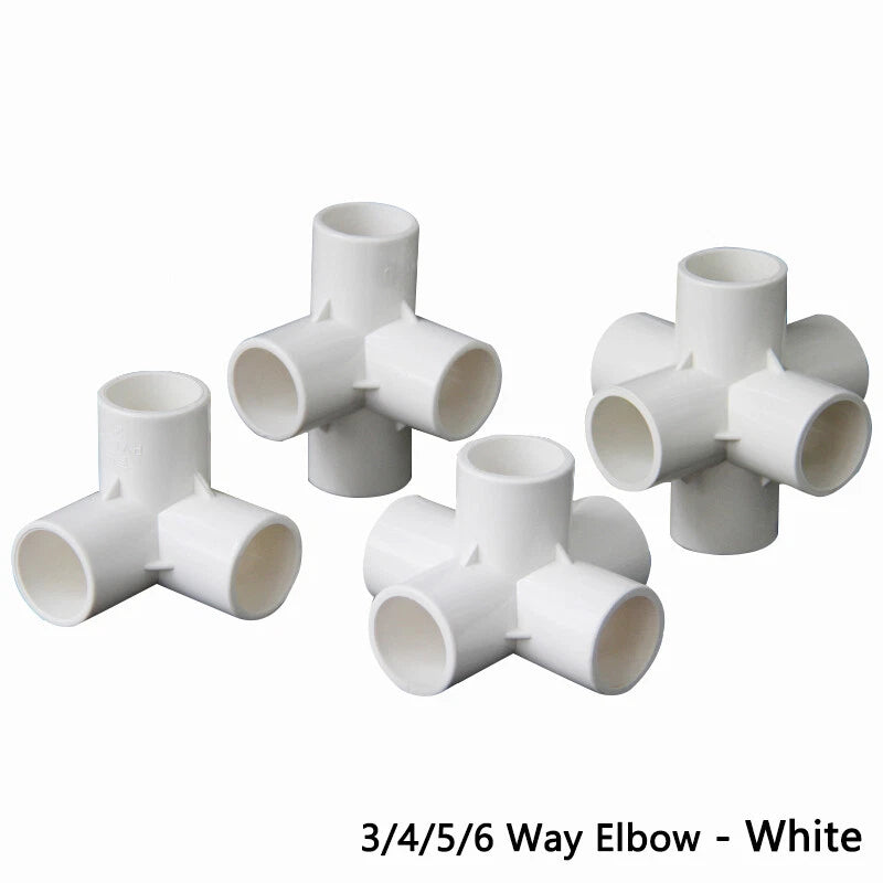 PVC 3 4 5 6-Way Elbow Connector Direct Pipe Fittings 20mm-160mm White Blue Grey