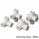 PVC 3 4 5 6-Way Elbow Connector Direct Pipe Fittings 20-110mm White Blue Grey