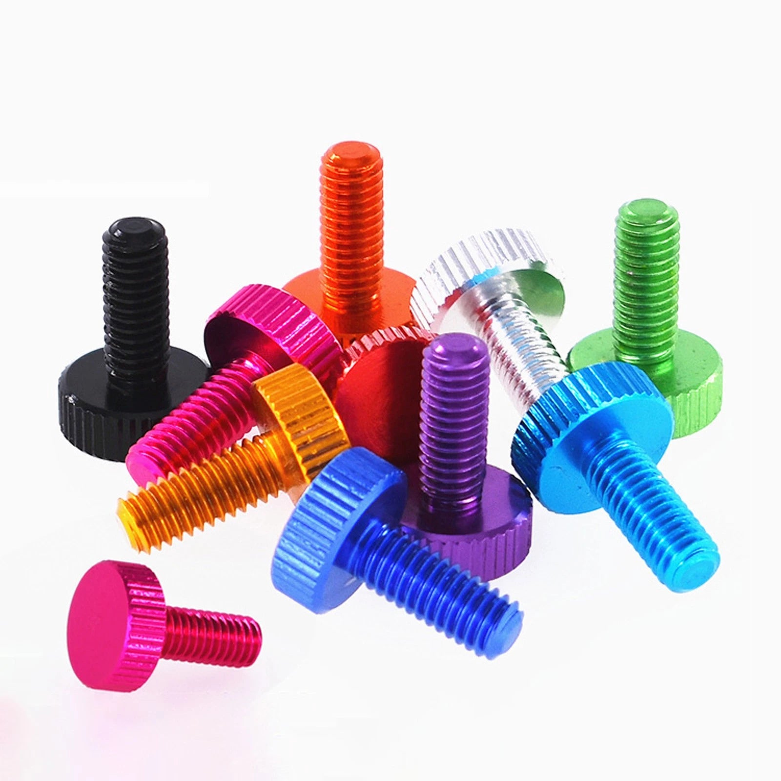 Knurled Thumb Screws M6 x 12mm Aluminum Alloy DIY Hand Tighten Grip Knob Bolts